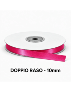 Nastro Doppio Raso 10 mm x 50 m - Fragola - vista bobina