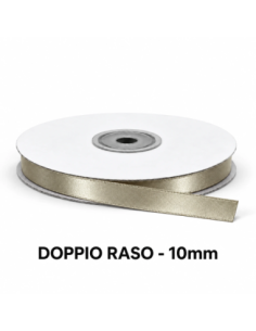 Nastro Doppio Raso 10 mm x 50 m - Tortora - vista bobina