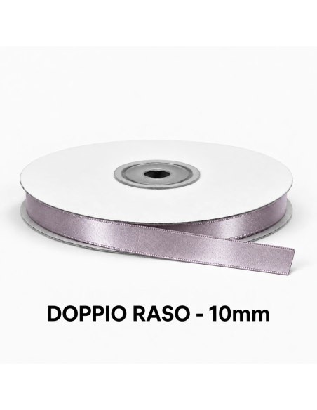 Nastro Doppio Raso 10 mm x 50 m - Cipria - vista bobina