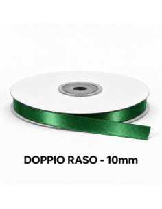 Nastro Doppio Raso 10 mm x 50 m - Verde Smeraldo - vista bobina
