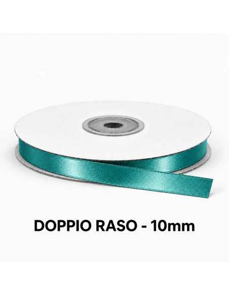 Nastro Doppio Raso 10 mm x 50 m - Ottanio - vista bobina
