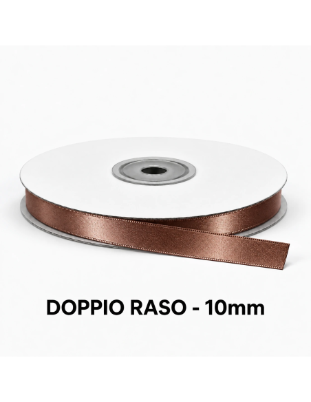 Nastro Doppio Raso 10 mm x 50 m - Mocha Mousse - vista bobina