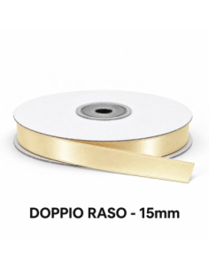 Nastro Doppio Raso 15 mm x 50 m - Avorio - vista bobina
