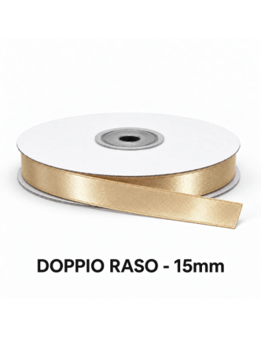 Nastro Doppio Raso 15 mm x 50 m - Nocciola - vista bobina