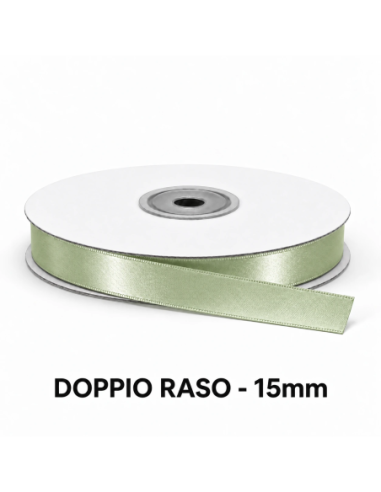 Nastro Doppio Raso 15 mm x 50 m - Verde Chiaro - vista bobina