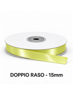Nastro Doppio Raso 15 mm x 50 m - Giallo - vista bobina