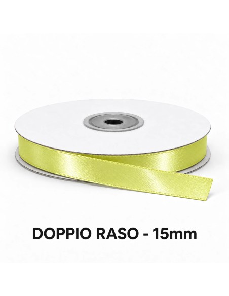 Nastro Doppio Raso 15 mm x 50 m - Giallo - vista bobina