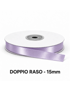 Nastro Doppio Raso 15 mm x 50 m - Lilla - vista bobina
