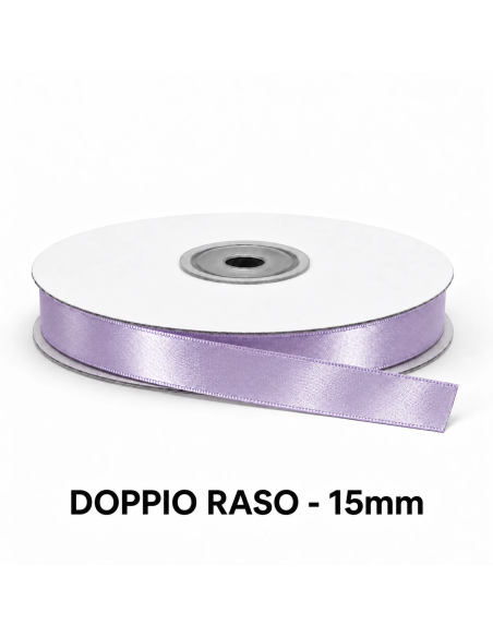 Nastro Doppio Raso 15 mm x 50 m - Lilla - vista bobina