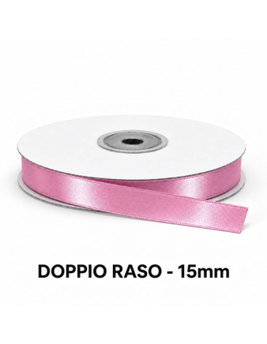 Nastro Doppio Raso 15 mm x 50 m - Fuxia - vista bobina