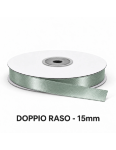 Nastro Doppio Raso 15 mm x 50 m - Argento - vista bobina