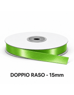 Nastro Doppio Raso 15 mm x 50 m - Verde Napoli - vista bobina