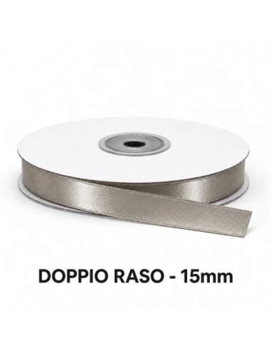 Nastro Doppio Raso 15 mm x 50 m - Fango - vista bobina