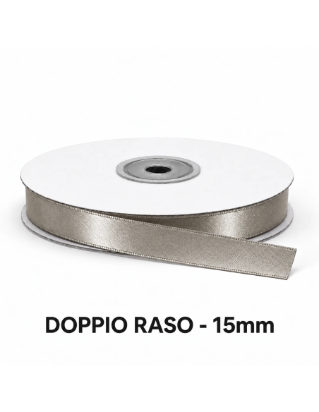 Nastro Doppio Raso 15 mm x 50 m - Fango - vista bobina