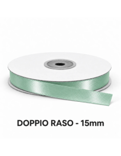 Nastro Doppio Raso 15 mm x 50 m - Verde Vita - vista bobina
