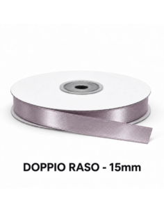 Nastro Doppio Raso 15 mm x 50 m - Cipria - vista bobina