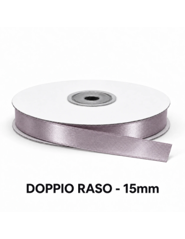 Nastro Doppio Raso 15 mm x 50 m - Cipria - vista bobina