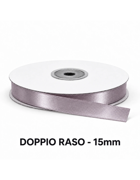 Nastro Doppio Raso 15 mm x 50 m - Cipria - vista bobina