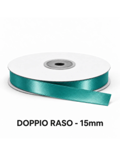 Nastro Doppio Raso 15 mm x 50 m - Ottanio - vista bobina
