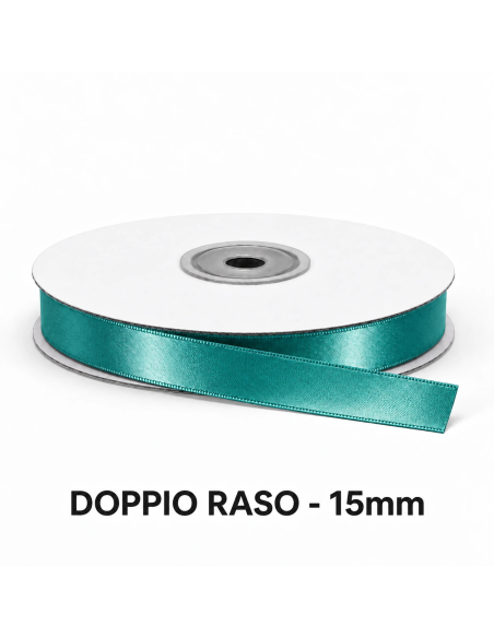 Nastro Doppio Raso 15 mm x 50 m - Ottanio - vista bobina