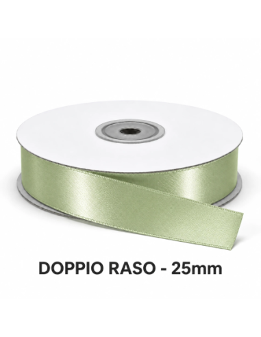 Nastro Doppio Raso 25 mm x 50 m - Verde Chiaro - vista bobina