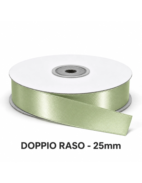 Nastro Doppio Raso 25 mm x 50 m - Verde Chiaro - vista bobina