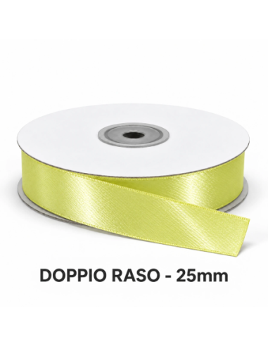 Nastro Doppio Raso 25 mm x 50 m - Giallo - vista bobina