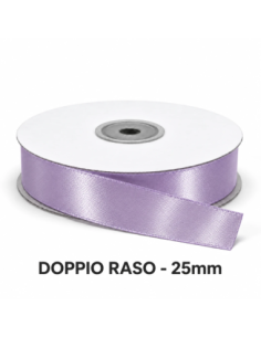 Nastro Doppio Raso 25 mm x 50 m - Lilla - vista bobina