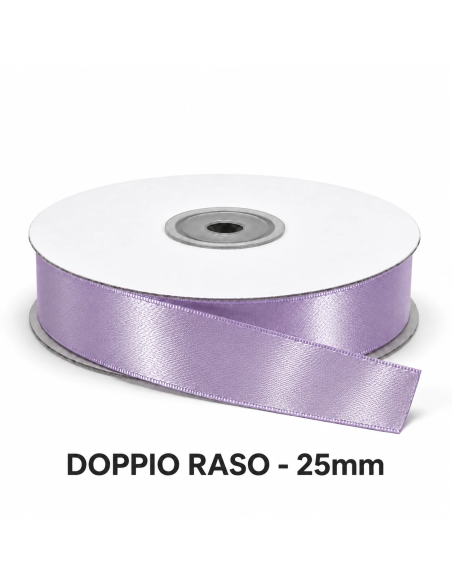 Nastro Doppio Raso 25 mm x 50 m - Lilla - vista bobina