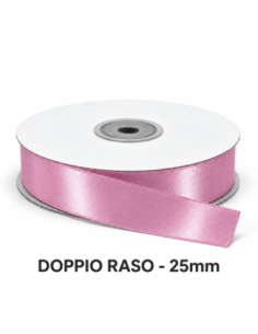 Nastro Doppio Raso 25 mm x 50 m - Fuxia - vista bobina
