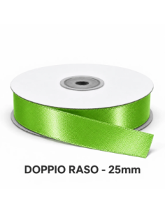 Nastro Doppio Raso 25 mm x 50 m - Verde Napoli - vista bobina