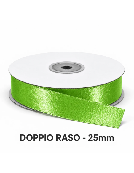Nastro Doppio Raso 25 mm x 50 m - Verde Napoli - vista bobina