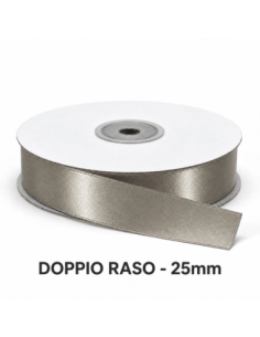 Nastro Doppio Raso 25 mm x 50 m - Fango - vista bobina