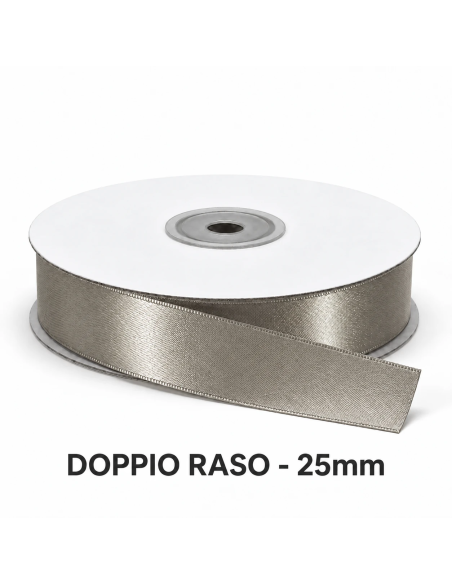 Nastro Doppio Raso 25 mm x 50 m - Fango - vista bobina