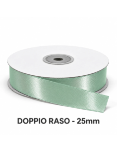 Nastro Doppio Raso 25 mm x 50 m - Verde Vita - vista bobina