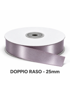 Nastro Doppio Raso 25 mm x 50 m - Cipria - vista bobina