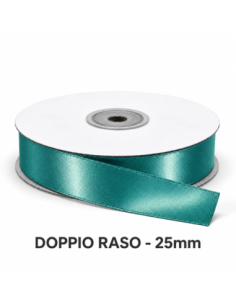 Nastro Doppio Raso 25 mm x 50 m - Ottanio - vista bobina