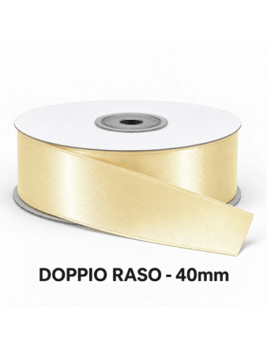 Nastro Doppio Raso 40 mm x 50 m - Avorio - vista bobina