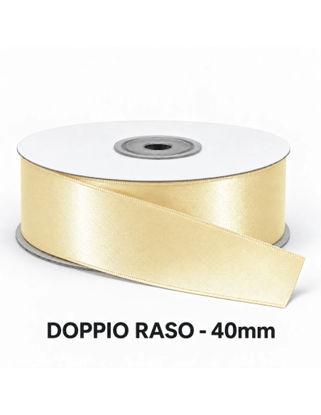 Nastro Doppio Raso 40 mm x 50 m - Avorio - vista bobina