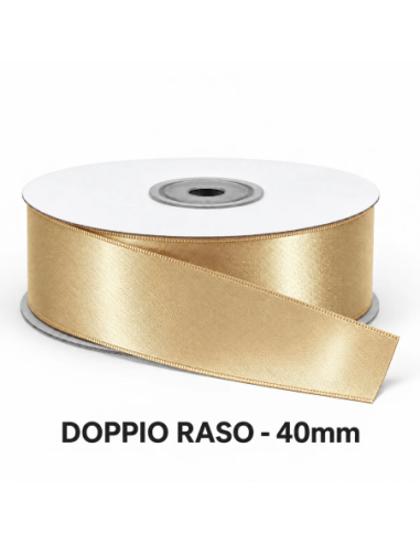 Nastro Doppio Raso 40 mm x 50 m - Nocciola - vista bobina
