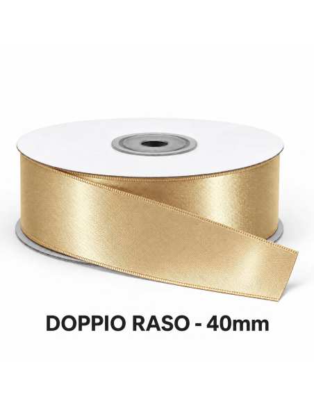 Nastro Doppio Raso 40 mm x 50 m - Nocciola - vista bobina