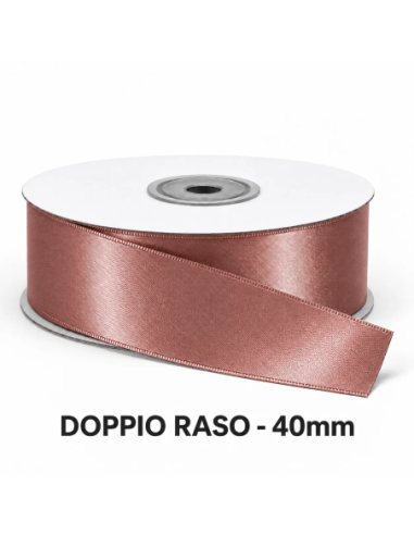Nastro Doppio Raso 40 mm x 50 m - Marrone Scuro - vista bobina
