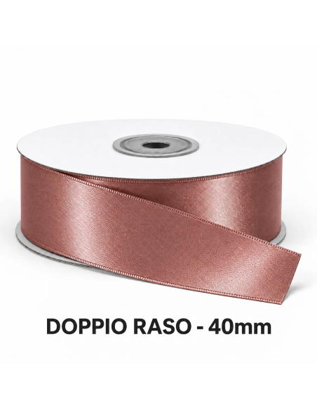 Nastro Doppio Raso 40 mm x 50 m - Marrone Scuro - vista bobina
