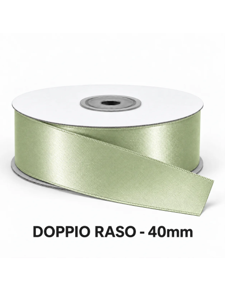 Nastro Doppio Raso 40 mm x 50 m - Verde Chiaro - vista bobina