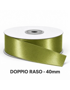 Nastro Doppio Raso 40 mm x 50 m - Verde Medio - vista bobina