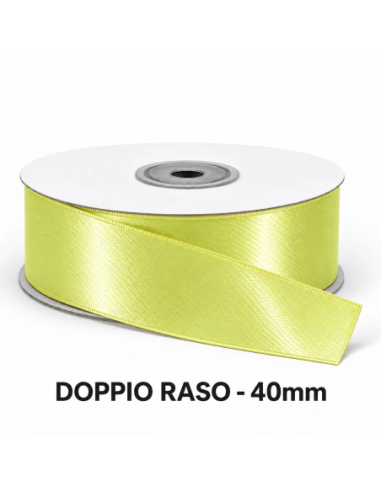 Nastro Doppio Raso 40 mm x 50 m - Giallo - vista bobina