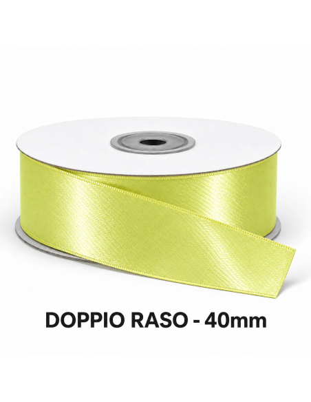 Nastro Doppio Raso 40 mm x 50 m - Giallo - vista bobina