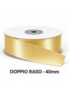 Nastro Doppio Raso 40 mm x 50 m - Crema Caldo - vista bobina