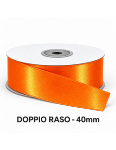 Nastro Doppio Raso 40 mm x 50 m - Arancio Caldo - vista bobina