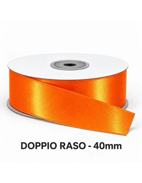 Nastro Doppio Raso 40 mm x 50 m - Arancio Caldo - vista bobina